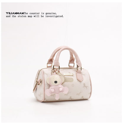 Exclusive Niche Design Vibrant Cylindrical Boston Bag for Women, Stylish Dual-use Top Handle Shoulder & Crossbody Bag