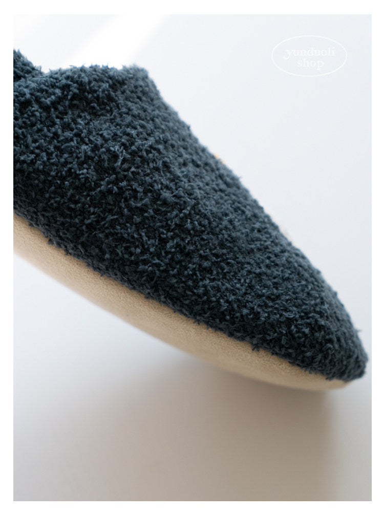 Fluffy Fleece Cartoon Snoopy Couple Slippers - Autumn Winter Warm Non-Slip Indoor Shoes
