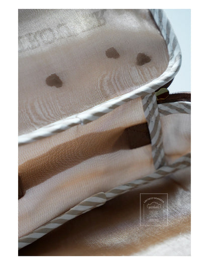 Sweet Fairycore Mesh Square Cosmetic Bag - Heart Embroidery Multi-Purpose Storage Bag