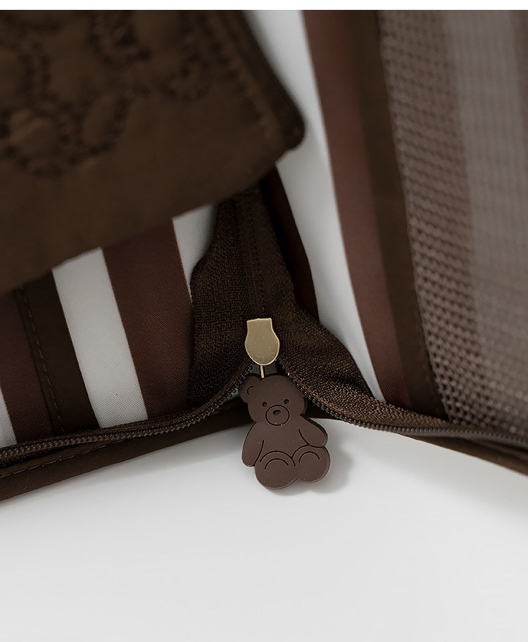 Cartoon Cute Bear Travel Organizer Bag - Passport Ticket Card Multi-Purpose Document Holder