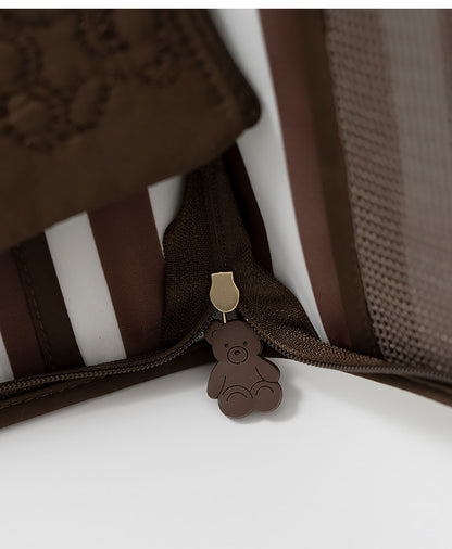 Cartoon Cute Bear Travel Organizer Bag - Passport Ticket Card Multi-Purpose Document Holder