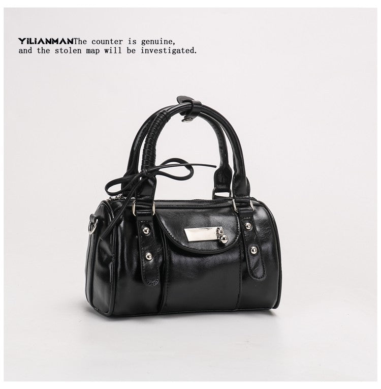 Versatile Vintage Boston Bag for Women, Premium Textured Stylish Small Shoulder Bag, Multi-Wear Daily Crossbody Bag