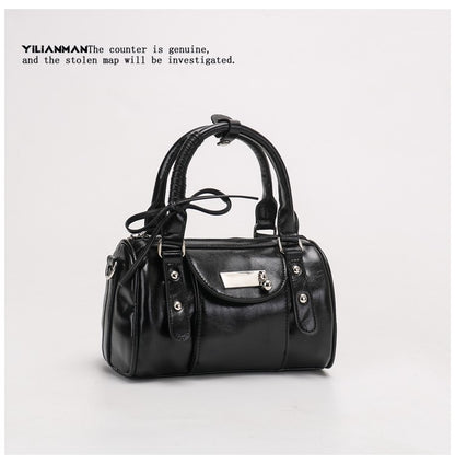 Versatile Vintage Boston Bag for Women, Premium Textured Stylish Small Shoulder Bag, Multi-Wear Daily Crossbody Bag