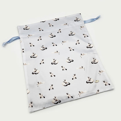 Siamese Cat Print Drawstring Pouch - Portable Jewelry & Makeup Organizer Bag