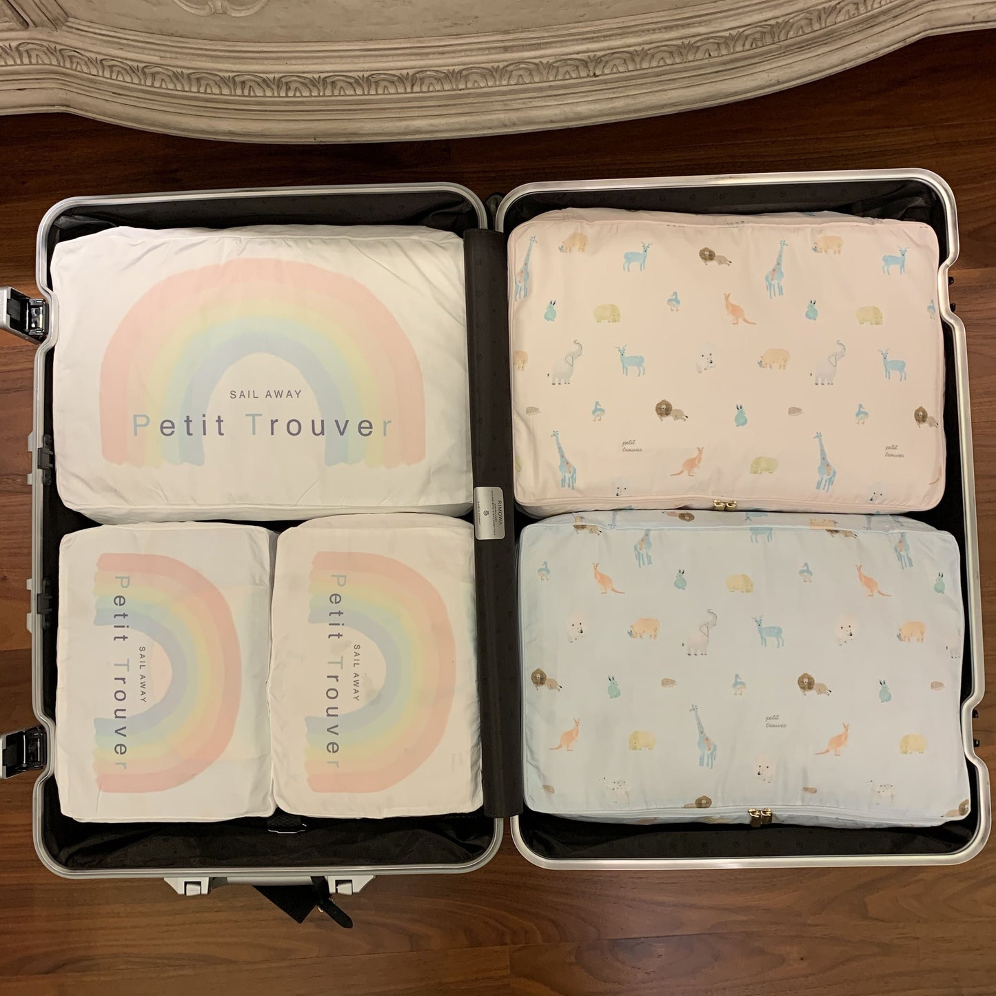 Petit Trouver Rainbow Print Soft Fabric Travel Clothing Storage Organizer Bag