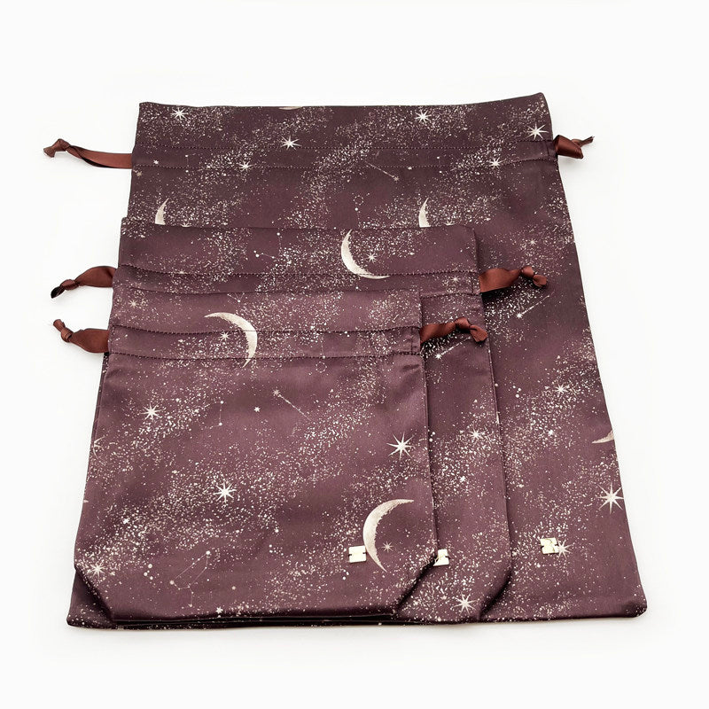 3-Size Pink Drawstring Storage Bag with Cute Chocolate Hearts - Sweet Gift & Organizer Pouch Set