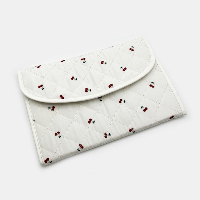 Pregnancy Document Wallet with Cherry Print - Horizontal Card & Record Holder for Expecting Mothers