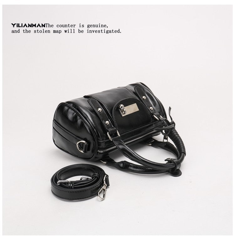 Versatile Vintage Boston Bag for Women, Premium Textured Stylish Small Shoulder Bag, Multi-Wear Daily Crossbody Bag