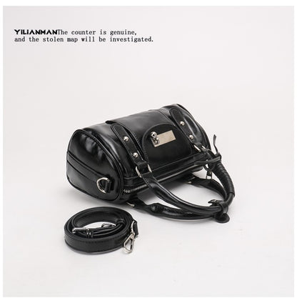 Versatile Vintage Boston Bag for Women, Premium Textured Stylish Small Shoulder Bag, Multi-Wear Daily Crossbody Bag