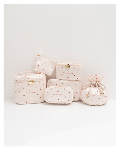 PETIT TROUVER Sweet Lovely Small Chttps://admin.shopify.com/store/abb665-90/productsherry Makeup Organizer - Handheld Bucket Style Cosmetic Storage Pouch