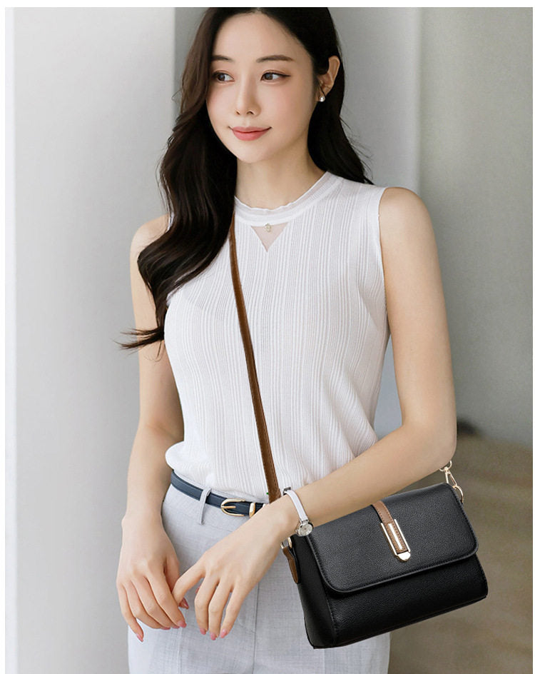 Women's Stylish Versatile Minimalist Square Bag, Color Block 3D Stereo Structured Phone Pouch, Multi-wear Crossbody & Single Shoulder Bag