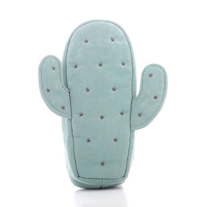 Petit Trouver Cactus Shaped Makeup Bag Ribbon Print Cosmetic Brush Pouch & Clutch
