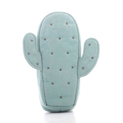 Petit Trouver Cactus Shaped Makeup Bag Ribbon Print Cosmetic Brush Pouch & Clutch