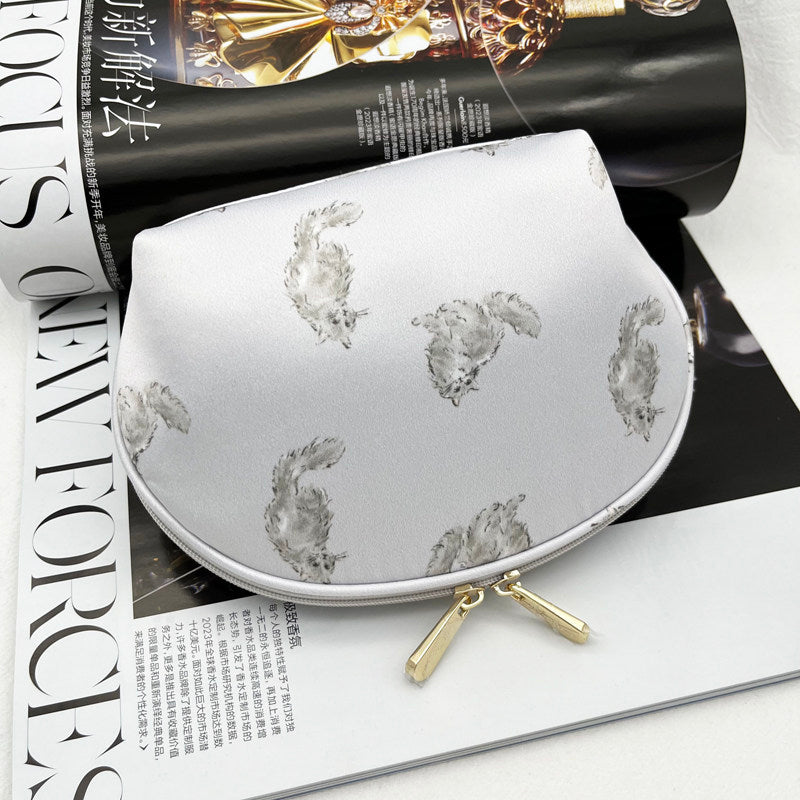 Persian Cat Print Series: Mini Barrel Bag, Makeup Pouch & Tissue Case Set