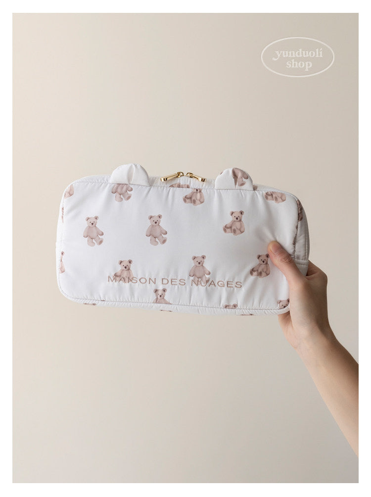 Cute Cartoon Bear Lightweight Travel Bag | Nintendo Switch Console Storage Pouch