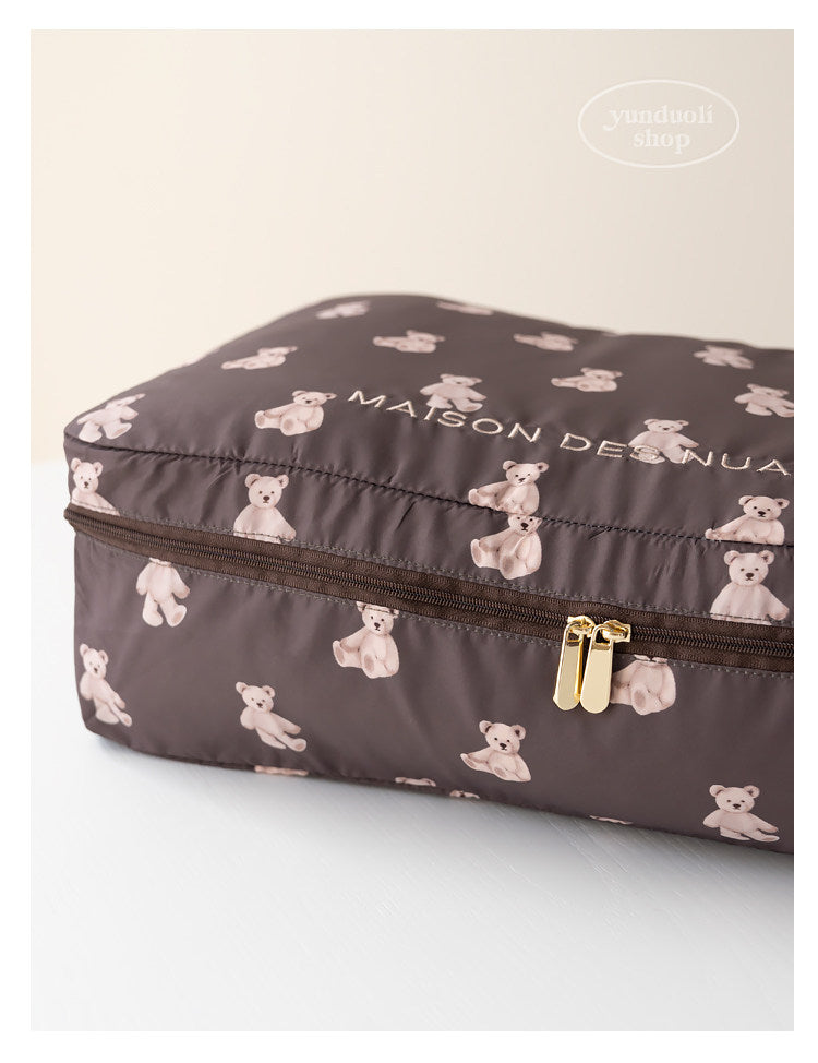Soft, Cute and Adorable Cartoon Bear-Themed Travel Storage Set: Lightweight Storage Bags for Clothes and Underwear