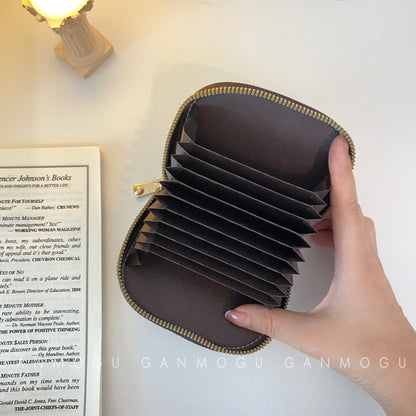 American Style Cute Cartoon Bear Accordion Card Holder, Multi-Card Slots Large Capacity Small Wallet, Lightweight Coin Purse for Women & Girl Students