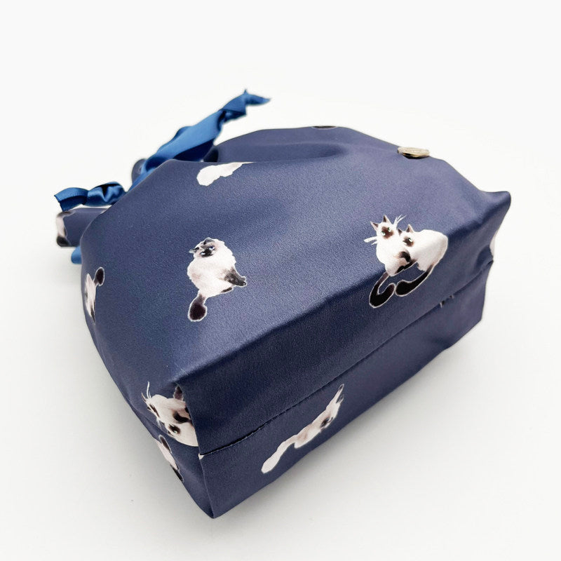 Siamese Cat Print Drawstring Pouch - Portable Jewelry & Makeup Organizer Bag