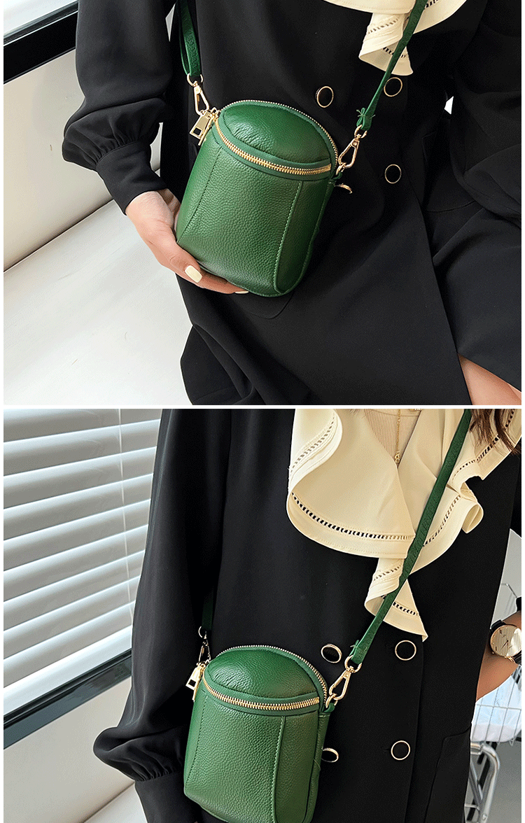 Women's Genuine Cowhide Leather Mini Bag, Trendy Versatile Soft Shoulder & Crossbody Bag, Multi-purpose Women's Cell Phone Bag with Soft Texture