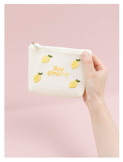 Fresh & Sweet Cute Lemon Strawberry Pineapple Pouch | Portable Tissue & Sanitary Pad Bag