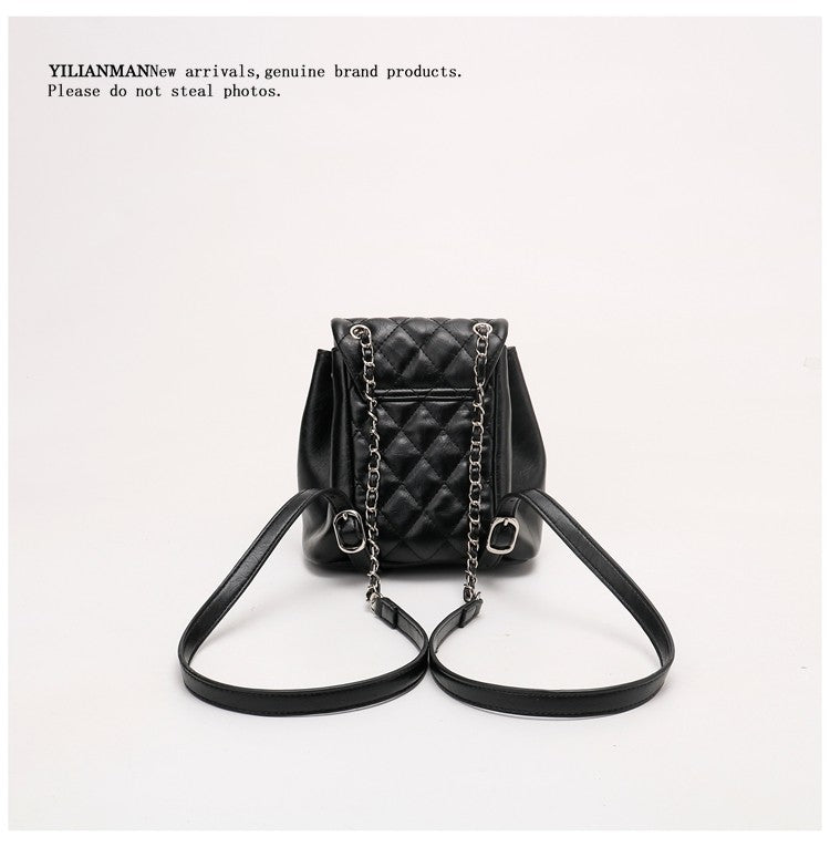 New Arrival Quilted Pattern Chain Backpack for Women, Niche Unique Design Small Shoulder Backpack, Multi-purpose Stylish Top Handle Bag