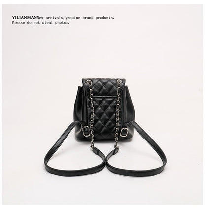 New Arrival Quilted Pattern Chain Backpack for Women, Niche Unique Design Small Shoulder Backpack, Multi-purpose Stylish Top Handle Bag