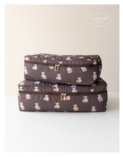 Soft, Cute and Adorable Cartoon Bear-Themed Travel Storage Set: Lightweight Storage Bags for Clothes and Underwear