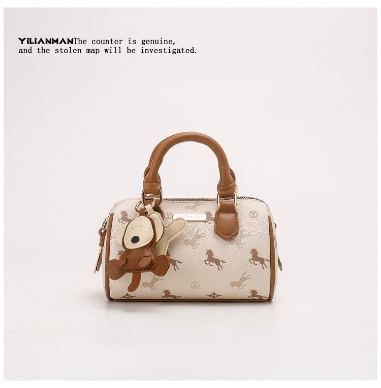 Exclusive Niche Design Vibrant Cylindrical Boston Bag for Women, Stylish Dual-use Top Handle Shoulder & Crossbody Bag