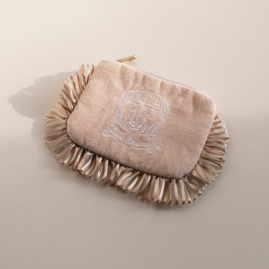 Petit Trouver Sweet Adorable Maillard Style Castle Embroidery Sanitary Pad Pouch Portable On-the-Go Small Bag