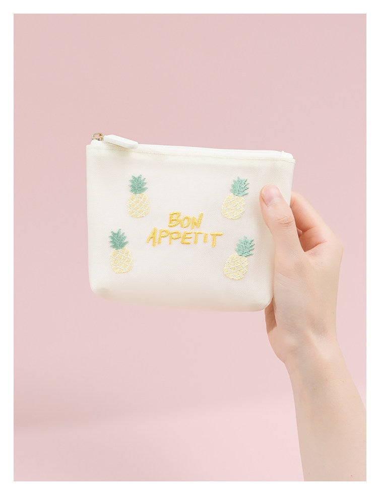 Fresh & Sweet Cute Lemon Strawberry Pineapple Pouch | Portable Tissue & Sanitary Pad Bag