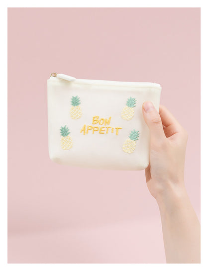 Fresh & Sweet Cute Lemon Strawberry Pineapple Pouch | Portable Tissue & Sanitary Pad Bag