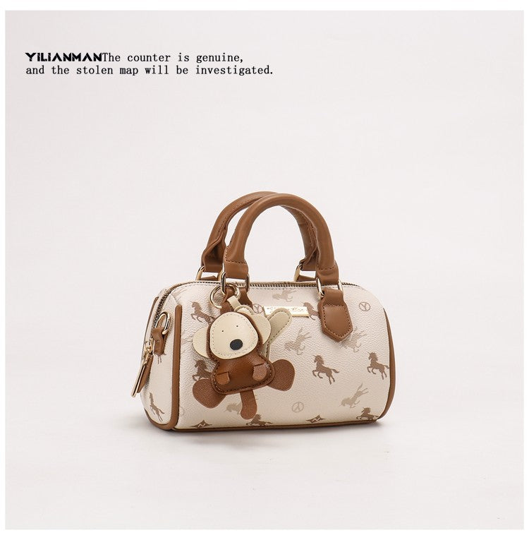 Exclusive Niche Design Vibrant Cylindrical Boston Bag for Women, Stylish Dual-use Top Handle Shoulder & Crossbody Bag
