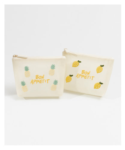 Fresh & Sweet Cute Lemon Strawberry Pineapple Pouch | Portable Tissue & Sanitary Pad Bag