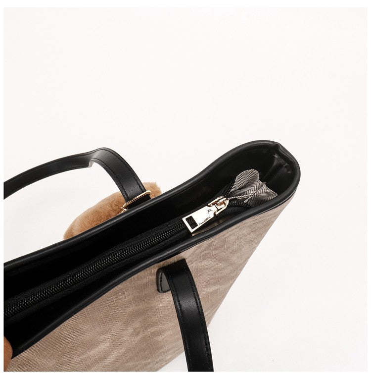 Women's Niche Design Large Capacity Commute Tote Bag, Spacious School Book Bag for Students, Versatile Shoulder & Top Handle Handbag