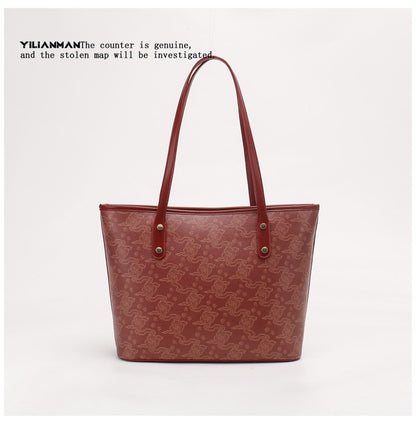 Versatile Daily Commute Spacious Tote Bag for Women, Large Capacity Red Shoulder & Top Handle Handbag, Roomy Large Bag for Work & Daily Use