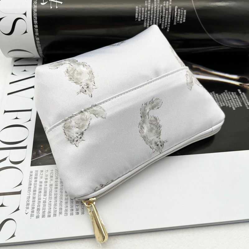 Persian Cat Print Series: Mini Barrel Bag, Makeup Pouch & Tissue Case Set