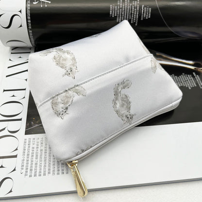 Persian Cat Print Series: Mini Barrel Bag, Makeup Pouch & Tissue Case Set