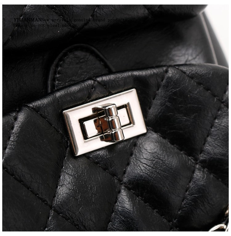 New Arrival Quilted Pattern Chain Backpack for Women, Niche Unique Design Small Shoulder Backpack, Multi-purpose Stylish Top Handle Bag