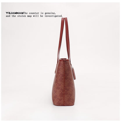 Versatile Daily Commute Spacious Tote Bag for Women, Large Capacity Red Shoulder & Top Handle Handbag, Roomy Large Bag for Work & Daily Use