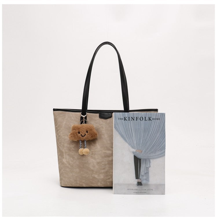 Women's Niche Design Large Capacity Commute Tote Bag, Spacious School Book Bag for Students, Versatile Shoulder & Top Handle Handbag