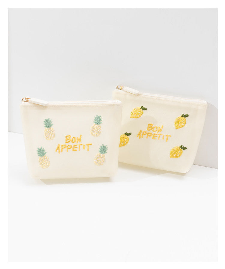 Fresh & Sweet Cute Lemon Strawberry Pineapple Pouch | Portable Tissue & Sanitary Pad Bag