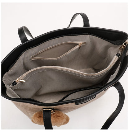 Women's Niche Design Large Capacity Commute Tote Bag, Spacious School Book Bag for Students, Versatile Shoulder & Top Handle Handbag