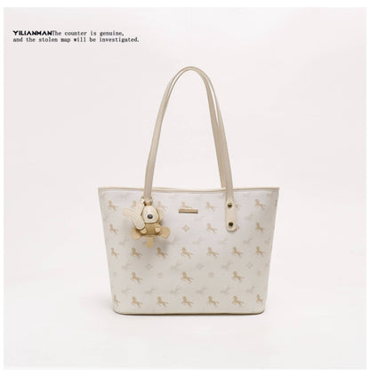 Women's Large Capacity Daily Commute Tote Bag, Spacious Shoulder Handbag for Work & Everyday Use