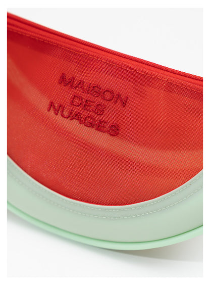 Fresh Minimalist Cartoon Fruit Shaped Semicircular Cosmetic Bag - Cute Watermelon & Pomelo Themed Makeup Pouch
