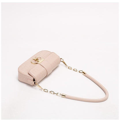 Peach Oolong French Style Baguette Underarm Bag for Women, Niche Unique High-End Texture Handbag, Versatile Chain Crossbody & Single Shoulder Bag
