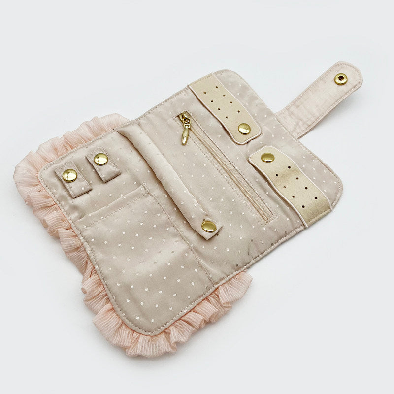 Sweetheart Lace Collection: Makeup Pouch, Jewelry Roll & Multi-Function Wallet