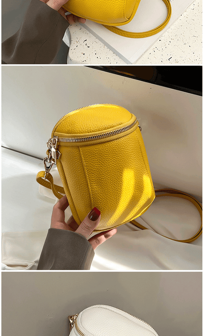 Women's Genuine Cowhide Leather Mini Bag, Trendy Versatile Soft Shoulder & Crossbody Bag, Multi-purpose Women's Cell Phone Bag with Soft Texture