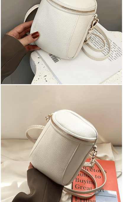 Women's Genuine Cowhide Leather Mini Bag, Trendy Versatile Soft Shoulder & Crossbody Bag, Multi-purpose Women's Cell Phone Bag with Soft Texture