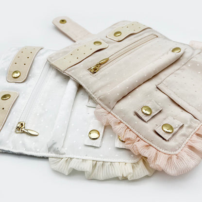 Sweetheart Lace Collection: Makeup Pouch, Jewelry Roll & Multi-Function Wallet