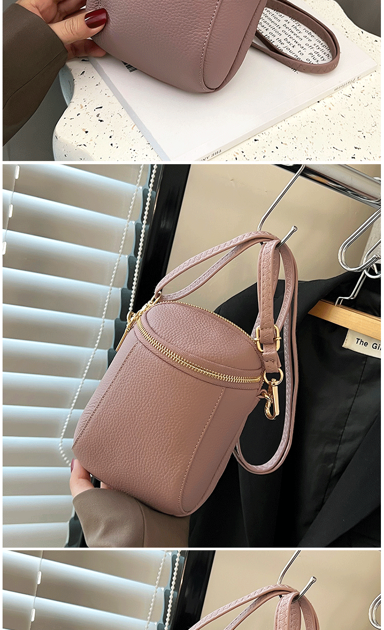 Women's Genuine Cowhide Leather Mini Bag, Trendy Versatile Soft Shoulder & Crossbody Bag, Multi-purpose Women's Cell Phone Bag with Soft Texture
